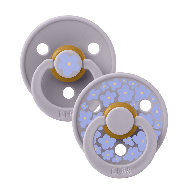 BIBS Colour Natural Rubber Pacifier Pack of 2 – Jasmine Latex Size 1 Fossil Grey Mix - Image 1